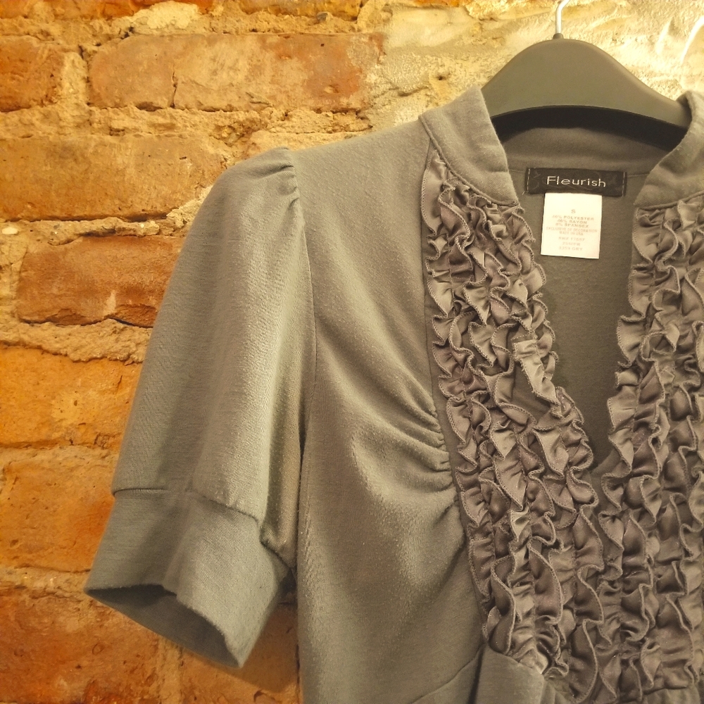 Romantic Grey Tuxedo Top